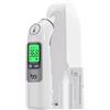 femometer Termometro per febbre orecchio, per adulti e bambini, 1 secondo, alta precisione, 30 memorie, allarme febbre a 3 colori, con 21 coperture per sonde e scatola