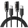 TiMOVO Cavo di Ricarica Compatibile con PLAUD Note Pro AI Voice Recorder | 2 Pezzi Caricatore Magnetico Portatile USB-C da 3.3ft, caricabatterie Plaid di Ricambio per PLAUD Note