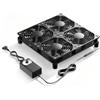 ZHITING Ventola per PC da 12 V, 4 x 120 mm, controllo della velocità regolabile, 220 V, 3000 giri/min, per laptop, TV, router, server, armadietto di rete, amplificatore di ventilazione