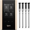 Typhur Sync Gold Wireless Termometro per Carne, 4 Sonde Sottili, 6 Sensori, Segnale 10x più Forte, Precisione ± 0,3 °C, Configurazione Diretta Base Intelligente, Lettura Affidabile Tramite Griglia
