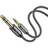 J&D Cavo Audio Stereo da 3,5mm a 6,35mm, TRS Maschio Placcato Oro 3,5mm (1/8") a TRS Maschio 6,35mm (1/4"), Cavo con Guscio in Rame, Nylon Intrecciato per Smartphone, Amplificatori, 2.1 Metri