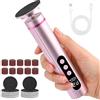 Gaethra 2 in 1 Pedicure Elettrico Piedi, Rimuovi Calli e Lima Elettrica, Rosa | 9 Velocità 650-13.000 giri/min, Display LED, USB-C, 20 Dischi e 10 Bande Abrasive di Ricambio