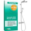 hansgrohe Crometta S - Colonna doccia con miscelatore termostatico, Sistema doccia (⌀ 240 mm) con rubinetto, doccetta (2 getti), tubo, asta e soffione doccia tondo (1 getto), cromo, 27267000