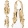 TPZORJX 1 Pezzo Parrucca Bionda Lunga Ondulata, 27 Pollici di Capelli Ricci Pieni Onde Resistenti al Calore Parrucca Cosplay Costume Affascinante Parrucche Quotidiano Rave Abito Fantasia (Biondo)