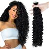 RUNATURE Extension Capelli Veri Biadesivo Ricci Negro 50g 35cm 20pcs #1B-NW | Extension Capelli Adesive,Tape in,Ricci Naturali,Invisibile,Effetto Naturale