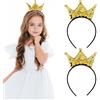 JOYIAL 2 fasce per capelli con corona lucida, per ragazze, corone, re, regina, corone, paillettes, corona di paillettes, per la decorazione di compleanno, ballo di fine anno, festa in costume