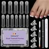 TOROKOM Unghie Finte Nail System Dual ToeNail Form, 120PCS Matte Riutilizzabili Pedi Dual Form Kit Lunghe Quadrate Nail Form Acrilico Tips Unghi Strumenti con Unghie Clip Pennello Polygel a Doppia Est