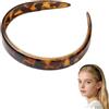 RevpoltIQ Ampia fascia per capelli con guscio di tartaruga con denti da donna, in plastica acetata spessa con denti antiscivolo, fascia vintage con stampa leopardata per capelli da donna, antiscivolo, comoda