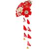 Ipetboom Fermaglio Per Giapponese Con Nappa Rossa, Accessori Tradizionali Per Kimono Donna, Ornamento Floreale Elegante Per Feste, Matrimoni E Cosplay