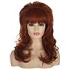 Morticia Donne 80s Hippie Drag Queen Capelli Alveare Vintage Retro Bouffant Costume Curly Lungo Sintetico Bang Parrucca (Auburn)