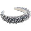 Anevous Cerchietto per capelli da donna con perle finte, alla moda, accessorio per capelli, per matrimoni, feste, cerimonie, banchetti, colore grigio