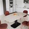 DEGHI Tavolo allungabile 120-180x90 cm meccanismo girevole con top in ceramica travertino opaco e base in metallo - Bellim