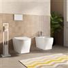 DEGHI Sanitari sospesi con scarico a vortice in ceramica con copriwc bianco lucido - Misty