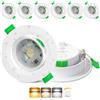 Aulaiyi Faretti LED da Incasso per Cartongesso Dimmerabili 3 Intensità 230V, 5W Regolabile 3CCT, Orientabile a 45°, IP44 Faretti LED Soffitto Ultrasottili per Bagno, Foro Ø68-80mm, Set di 6 Bianco