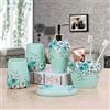 LUANT Set di accessori per il bagno, set regalo da 5 pezzi con erogatore di sapone, portaspazzolino, bicchiere e portasapone, set da bagno durevole idee decorative (blu)