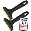 L & P Car Design Raschietto ghiaccio Auto - facile, rapido & efficiente [ 2 pezzi ] - Raschiaghiaccio Auto lama in Ottone - Spatola per Ghiaccio Auto - Gratta ghiaccio - Murska di Finlandia - L&P A054-2 Nero