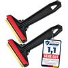 L & P Car Design Raschietto ghiaccio Auto - facile, rapido & efficiente [ 2 pezzi ] - Raschiaghiaccio Auto lama in Ottone - Spatola per Ghiaccio Auto - Gratta ghiaccio - Murska di Finlandia - L&P A054-2 Nero Rosso