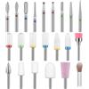 Depvko 22 Set di punte fresa unghie professionale, 3/32'' punte per trapano di sicurezza in ceramica diamantata per unghie, punte per lima elettrica per unghie per rimozione cuticole manicure pedicure