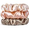 Aucuu Fascette per Capelli in 100% Pura Seta di Gelso, 3 Pezzi Scrunchies in Seta, Delicate sui Capelli, Lussuose, Elastici per Capelli Morbidi e Setosi, Delicati Contro la Rottura dei Capelli