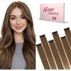 SEGO Pro Extension Capelli Veri Clip 6 Pezzi 45cm #4 Marrone Cioccolato Extension Clip Capelli Veri Umani Fascia Unica Highlight Remy Human Hair Naturali (44g)