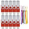 FEBNISCTE Chiavetta USB 10 Pezzi 1GB Pendrive -Girevole Pen Drive 1 GB | Pennetta USB 2.0 Comoda Chiave Girevole Penna USB 1 Giga Chiavette Elegante Memoria Flash Rosso per Dati Video Foto Msica