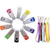 FEBNISCTE Chiavette USB 8GB Pendrive 10 Pezzi Pennette USB 2.0 - Portatile Pen Drive 8 GB Chiavetta USB Metallo Colarate Memoria USB - FEBNISCTE Penna USB 8 Giga Pennina Girevole Regalo con Cordini