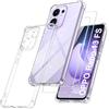 FLLAO Cover per OPPO Reno 13 F (4G / 5G) / OPPO Reno 13 FS 5G - Trasparente | 2 Vetro Temperato, Anti Ingiallimento Antiurto Protezione Fotocamera Silicona TPU Custodia per OPPO Reno 13 F/13 FS