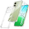 FLLAO Cover per OPPO A5 Pro 5G - Trasparente | 2 Vetro Temperato, Anti Ingiallimento Antiurto Protezione Fotocamera Silicona TPU Custodia per OPPO A5 Pro 5G