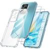 FLLAO Cover per Honor 200 Lite 5G - Trasparente | 2 Vetro Temperato, Anti Ingiallimento Antiurto Protezione Fotocamera Silicona TPU Custodia per Honor 200 Lite 5G