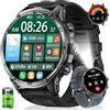 HIRREO Smartwatch Uomo, Orologio Intelligente Fitness con Chiamate Bluetooth,1.85" Militari Smart Watch Tracker 100+ Modalità Sportive per Cardiofrequenzimetro,SpO2, Torcia,Bussola per Android iOS