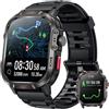 NONGAMX Orologio Smartwatch Uomo con GPS Tracker: 1.95" HD Smart Watch con Chiamate Bluetooth Torcia LED Cardiofrequenzimetro SpO2 Sonno Impermeabile 100+ Fitness Sport Contapassi Watches per IOS e Android