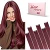 SEGO Pro Extension Capelli Veri Clip 6 Pezzi 45cm #99J Borgogna Extension Clip Capelli Veri Umani Fascia Unica Highlight Remy Human Hair Naturali (44g)