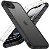iVoler Cover Opaca per iPhone 16e con 2 Pezzi Pellicola Vetro Temperato, [Antiurto di Grado Militare] [Protezione Fotocamera] Custodia Traslucida Sottile Anti-Impronte Case - Nero