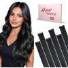 SEGO Pro Extension Capelli Veri Clip 6 Pezzi 45cm #1 Jet Nero Extension Clip Capelli Veri Umani Fascia Unica Highlight Remy Human Hair Naturali (44g)