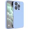 Mixroom - Cover Custodia Case per iPhone 16 Pro Protezione Copre Fotocamera in Silicone TPU Opaco con Bordi Piatti Colore Celeste