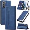 Jasonyu Cover per Samsung Galaxy S21, Portafoglio PU Pelle, Blu | Flip Libro, Slot Porta Carte, Magnetica, Funzione Supporto, TPU Antiurto Custodia