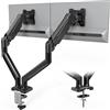 BONTEC Braccio Monitor Doppio per Schermi LCD LED da 13-32 pollici, Supporto Ergonomico con Braccio con Molla a Gas e Gestione dei Cavi, Inclinazione, Rotazione, VESA 75/100 mm,peso 3-9 kg, Nero