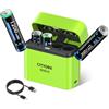 CITYORK 4 batterie al litio ricaricabili AAA con caricabatterie, batteria al litio AAA da 1,5 V ad alta capacità (1200 mWh) e scatola di ricarica integrata