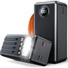 Kruilan 70000mAh Power Bank PD 30W Ricarica Rapida Caricabatterie Portatile con 4 Cavi Integrati, 8 Uscite & 4 Ingressi, Display LED Digitale & Torcia da Campeggio, USB C Batteria Esterna per Smartphones
