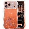 LCHULLE Compatibile con iPhone 17 Pro Cover Glitter Ondulata, Marrone | Custodia con Brillantini, Traslucida Design Forma Ondulata, Decorazione con Scintillante Strass, Silikon Glitter Case