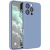Mixroom - Cover Custodia Case per iPhone 16 Pro Max Protezione Copre Fotocamera in Silicone TPU Opaco con Bordi Piatti Colore Blu Acciaio