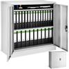 tectake® Armadio Portadocumenti, Armadio Multiuso 3 Scomparti, Ante a Battenti Rinforzate, Chiusura con Serratura a Cilindro, Acciaio di Alta Qualità Verniciato a Polvere, 90x40x90 cm - Grigio