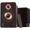 LONPOO LP-42M Diffusori da Scaffale attivi Hi-Fi 100W Woofer 4" Alluminio | connettività RCA, Ottica, Coassiale, Bluetooth 5.3, USB, AUX-in Per TV, PC e giradischi, telecomando