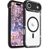 LCHULLE Magnetico per iPhone Air Cover Glitter Trasparente,Nero | Compatibile con MagSafe,Trasparente Custodia Brillante Strass per Donne e Ragazze,Antiurto Glitterata Cover Silicone Case