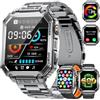 LIGE Smartwatch Uomo Con 3 Cinturini, Schermo HD 2,01", Orologio Smart Con Chiamata Bluetooth, Cardiofrequenzimetro 24/7 e SpO2, IP68 Impermeabile, 120+ Modalità Sportive Per Android iOS, EF2-L