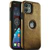Mixroom - Custodia Cover Case Per iPhone 11 Pro Max Case in Eco pelle Marrone e TPU Silicone Morbido di Qualita Ultra Resistente.