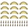 CEEYSEE 12 Pezzi Maniglie per Mobili 81mm * 35mm Pomelli per Mobili Vintage Cucina Cassetti Maniglie Shell Coppa Semicerchio Pull Pomelli con Viti per Porte Armadio Pomello (YLSQTS)