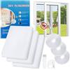 flintronic 3PCS Zanzariera per Finestra130x150cm, Autoadesivo Chiusura a Strappo Rete Anti-Insetti Zanzariera Finestra-Bianco