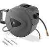 tectake® Tubo ad Aria Compressa con Avvolgitubo, Riavvolgimento Automatico, Supporto a Muro Removibile, Raccordo Attacco Rapido ¼ di Pollice, Pressione Massima 12 Bar, Accessori Garage - 20 m