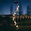 ZVO Campane a Vento Solare con Luna, Campane di Vento Solare per Esterno, Luce Solare Sonagli a Vento da Esterno LED, Decorazioni Terrazzo da Appendere per Balcone Giardino